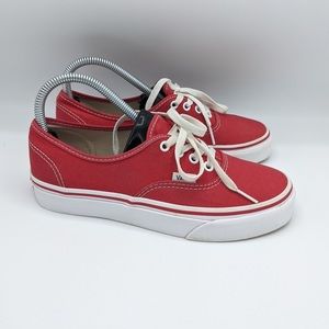 Vans canvas red low cut lace up shoes men’s size 6